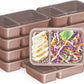 Bentgo 20-Piece Lightweight, Durable, Reusable BPA-Free 2-Compartment Containers - Microwave, Freezer, Dishwasher Safe - Rose Gold