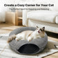 Pawise Peekaboo Cat Cave Donut Tunnel Bed, Cat Tunnel Bed,Bonus Separate Pom-Pom Bell Toy (Not Attached to Cave),Convertible Felt Cats Cave for Indoor Catty(Large)