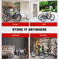 Bike Floor Stand, Portable Bike Storage for Garage - up to 3.5" Tire Wide, MTB & Road Bicycle Floor Stand, Front and Rear Wheel Parking Rack Fit for 26"-29" Bikes