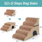 Extra Wide Dog Stairs with Tunnel, Detachable Large Pet Step for Small Medium Dog, Puppy or Cat, Ramp for High Bed, Couch, Sofa or Car, Stable, 19.7x33x22.4 inch, 5 Step, Light Brown