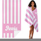 JML Personalized Beach Towel with Name, Custom Cabana Stripe Beach Towel, Customized Microfiber Pool Towel, Quick Dry & Absorbent Swim Towel for Adult,Mother's Day, Birthday, Summer Holiday,Vacation