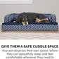 Furhaven Memory Foam Dog Bed for Large Dogs w/ Removable Bolsters & Washable Cover, For Dogs Up to 125 lbs - Plush & Woven Decor Comfy Couch Sofa - Diamond Blue, Jumbo Plus/XXL