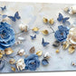 Large Flower Wall Art Canvas Living Room Floral Pictures Framed Prints Oversize Wall Decor Blue Butterfly Painting for Bedroom Dining Office Home 60"x30"