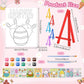 Blosssound 10 Set Pre Printed Canvas Pre Drawn Canvas Painting with Easel Kits 5" x 7" Outline Painting Panels for Beginners, DIY Craft Project, Party Favor, Home Decors(Bunny)
