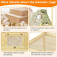 Large Hamster Cage 48", Front Opening Lockable Sliding Door Gerbil Cage, Dwarf Hamster Cage with Metal Mesh Roof, Chewproof Syrian Hamster Habitat Enclosure, (Wooden, 48" L x 20" W x 20" H)