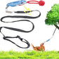 Dog Tree Tug of War Toy with Squeaky, Tethered Tug of War Outdoor Toy Self Play for Aggressive Chewers, Durable Bungee Cord with Chew Ball