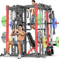 Power Cage,1600lbs Multi-Function Power Rack with Adjustable Cable Crossover System and More Training Attachment, Weight Cage for Home Gym