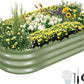 Galvanized Raised Garden Bed Outdoor- Raised Beds for Gardening| Metal Planter Box, Steel Raised Garden Bed Kit with Safety Edging and Gloves for Vegetables, Flower, Herbs (4x2x1FT, Green)