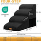 Topmart High Density Foam Dog Steps 4 Tiers,Extra Wide Deep Pet Steps,Non-Slip Dog Stairs Ramp for Bed,Soft Foam Cat Ladder,Best for Older Injured,Older Pets,Cats with Joint Pain