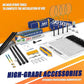 Professional Badminton Set with Winch System,Portable Badminton Net includes Carbon Aluminum Badminton Rackets Set of 4,3 Shuttlecocks and Carrying Bag,Badminton Sets for Backyards,Beach