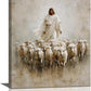 Jesus and Lamb Wall Art Christian Jesus Lamb Canvas Wall Decor Christ Religious Pictures painting Print Framed Artwork Decorations Gifts for Living Room Bedroom Prayer Room Church 16"x20"