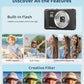5K Digital Camera - 72MP UHD Digital Cameras for Photography - Autofocus Point and Shoot Small Camera with Flash for Kids - 2.8 Inch Screen Compact Portable Vlogging Camara with 16X Zoom, 32GB SD Card