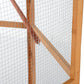 PawHut 69" Large Wooden Hexagonal Outdoor Aviary Flight Bird Cage with Covered Roof, Brown