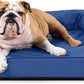 K9 Ballistics Tough Orthopedic Medium Bolster Dog Bed - Washable, Durable and Water Resistant Dog Bed - Made for (M) Medium Dogs, 33"x27", Blue Quartz