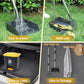 Dog Pooper Scooper, 20L Large Dog Poop Trash Can Outside with Removable Inner Bucket, Poop Trash Can for dog Outdoors with 90 Waste Bags, 37inch Long Handle Stainless Metal Tray & Rake