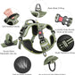 Timos Dog Harness Medium Sized, No Pull Pet Harness with Neck Lockable Snap,No Choke Front Clip Dog Reflective Vest,Adjustable Metal Rings 3 Buckles,Easy Control Handle for Medium Dogs Green M