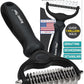 Maxpower Planet Hair Brush - Double Sided Shedding, Dematting Undercoat Rake for Dogs and Cats, Extra Wide Dog Grooming Brush, Reduce Shedding by 95%, Black