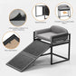 Dog Ramp Doggie Stairs with Seat Mate,Puppy Chair Get on High Bed Couch Office Window Perch,Non Slip Dachshunds Foldable Ladder,Pet Doggy Step for Small Old Dogs,Chihuahua Cat Platform Grey