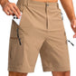 Pudolla Men's Hiking Cargo Shorts 9" Lightweight Outdoor Work Shorts for Men Travel Golf Camping Casual with 5 Zipper Pockets