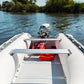 Newport 12ft 6in Catalina Inflatable Dinghy Boat Transom Sport Tender - 6 Person - 20 Horsepower USCG Rated, White/Gray