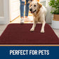 OLANLY Dog Door Mat for Muddy Paws 44x24, Absorbs Moisture and Dirt, Absorbent Non-Slip Washable Doormat, Quick Dry Chenille Mud Mat, Entry Indoor Entryway Carpet for Inside Floor, Caramel Russet