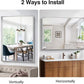 Silver Bathroom Mirror, 36x48 Inch Rectangular Deep Frame Mirror, Large Wall Mounted Bathroom Vanity Mirror Over Sink for Bedroom,Restroom, Living Room, Hangs Vertically or Horizontally