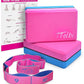 Yoga Blocks 2 Pack Set with Dance Stretch Band & Guide: Non-Slip EVA Foam Block - Ideal Stretching Equipment for Home Workouts, Pilates, Dance, Ballet, Gymnastics, Exercise - Stretch Strap Stuff Props