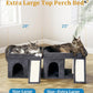 XL Cat Tree Tower for Large Adult Cats 20 lbs+, 25in Perch Bed, Condo Cave for Indoor Medium Kittens, 2 Scratchers, Extra Large Platform
