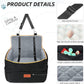 Small Dog Car Seat, Memory Foam Dog Booster Seats with Thick Cushion for Medium Dogs Under 35lbs, Detachable Washable Pet Car Seat Bed with Storage Pockets,2 Safety Belts