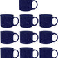 DISCOUNT PROMOS Ceramic Campfire Coffee Mugs 13 oz. Set of 10, Bulk Pack - Perfect for Tea, Espresso, Cappuccino, Hot Cocoa - Blue