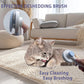 Cat Grooming Brush Kit 6 Tools - Deshedding & Dematting for Long/Short Hair, Self-Cleaning Slicker Brush with 6-in-1 Flea Comb for Cats & Kittens (Blue)