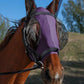 Horse Fly Mask with Ears, UV Protection for Horses, Elasticity with Big Mesh Eye Covers, Snug Fitting Comfortable Breathable Lightweight for Horses Deep Purple Cob
