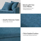 HULALA HOME Modern Storage Bench with Throw Pillows, 59.4" Extra Long Bedroom Ottoman Bench for End of Bed, Comfy Upholstered Footstool for Entryway Dining Room Living Room, Teal