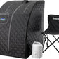 Durasage Lightweight Portable Personal Steam Sauna Spa for Relaxation at Home, 60 Minute Timer, 800 Watt Steam Generator, Chair Included (Black)