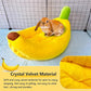 Rabbit Bed,Bunny Bed,Thick&Soft with Removable Mat,Machine Washable Guinea Pig Cushion,Cozy Rabbi Plush House,Warm Small Animal Sleeping Beds(Yellow Banana Shape-L)
