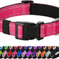 Reflective Dog Collar Padded with Soft Neoprene Breathable Quick Release Basic Dog Collars for Puppy Small Dogs Hot Pink