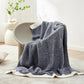 Snuggle Sac Heather Navy Twin Size Blankets, Super Soft Microfiber, Warm Cozy Knit Fuzzy Plush Blankets for Sofa, Bed, Living Room, Navy, 60x80 inches