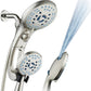 Hotel Spa AquaCare As-Seen-On-TV High Pressure Handheld/Rain 50-mode 3-way Shower Head Combo with Adjustable Arm - Anti-clog Nozzles, Tub & Pet Power Wash, 6 ft. Stainless Steel Hose, Nickel Finish