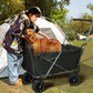 REDCAMP Folding Dog Wagon Cart with Tailgate Heavy Duty, 220L Large Collapsible Utility Cart Dog Stroller with Extendable Rear End for Sports Shopping Pet, Dark Black