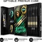 IgnatGames Premium Steel Tip Darts – 3/6/12 Pack Brass Barrels with Aluminum Shafts, 16 GlideXPro Flight Set, Tool Kit & Giftable Case