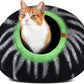 MEOWFIA Cat Cave – Premium Felt Cat Bed for Indoor Cats, Handmade 100% Merino Wool (Medium, Shining Tiger)