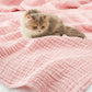 Carriediosa 100% Cotton Muslin Throw Blanket 108" X 90" King Size，4-Layers Summer Gauze Throws for Bed Couch，Soft Lightweight Breathable Linen Blankets Bedspread for Adults All Season，Dusty Pink