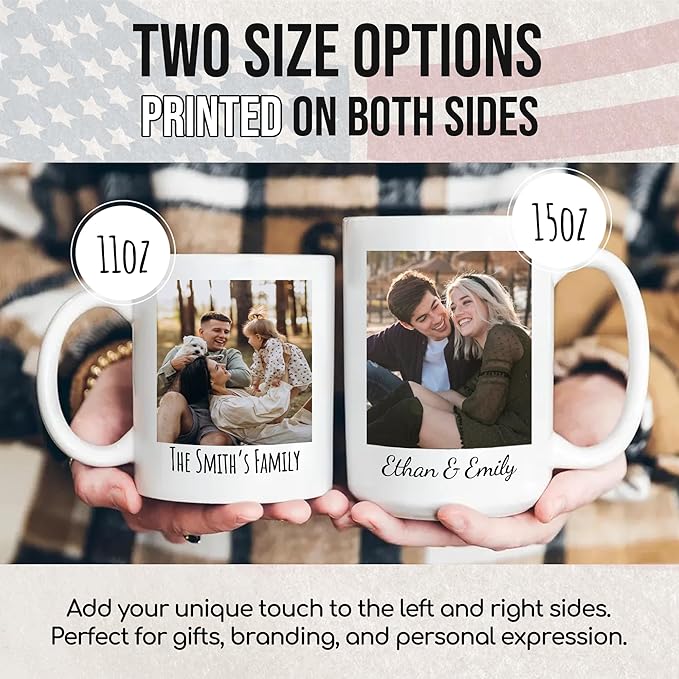 Custom Mug Upload Your Picture Personalized Coffee Mug with Photo Text Name Customized Cup Unique Ideas Gifts for Men Women Mom Dad Girlfriend Halloween Christmas Thanksgiving