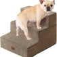 EHEYCIGA Dog Stairs for Small Dogs 13.5" H, 3-Step Dog Steps for Couch Sofa and Chair, Pet Steps for Medium Cats, Non-Slip Balanced Pet Ramp Indoor, Camel