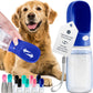 MalsiPree Dog Water Bottle Portable - 19 Oz, Navy Blue - Leak-Proof One-Hand Hydration Valve with Built-in Bowl - Travel Dog Water Bowl & Pet Bottle Dispenser
