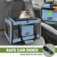 Cat Carrier 18 x 11 x 11 Top Loading Soft-Sided Pet Travel Bag Over 15lbs, Portable Small Dog Puppy Car Crate 10 lbs, Chihuahua Kennel Carry Case, Kitty Cloth Cage Medium Cat Under 25 Blue