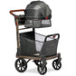Pet Foldable Cart - Luxury Cat & Dog Stroller with Extra Large Shopping Basket, Cup Holders, & Ventilated Canopy - Easy Fold Pet Stroller for Cats & Dogs