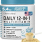 12-in-1 Multivitamin Powder for Dogs - 5.4 oz of Puppy and Senior Dog Vitamins and Supplements - Advanced Formula with Glucosamine, Omega 3,6,9, Vitamins, Probiotics, and More - Made in The USA