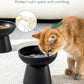 vancasso Ceramic Elevated Cat Bowls 2-Pack - 6.2" Extra Wide Raised Cat Food & Water Dishes, 5.1" Optimal Height Anti-Whisker Fatigue Shallow Bowls for Cats/Kittens/Dogs, Lead & Cadmium Free (Black)