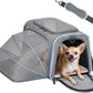 Petsfit Expandable Cat Carrier Dog Carriers,Airline Approved Soft-Sided Portable Pet Travel Washable Carrier for Kittens,Puppies,Removable Soft Plush mat and Pockets,Locking Safety Zippers
